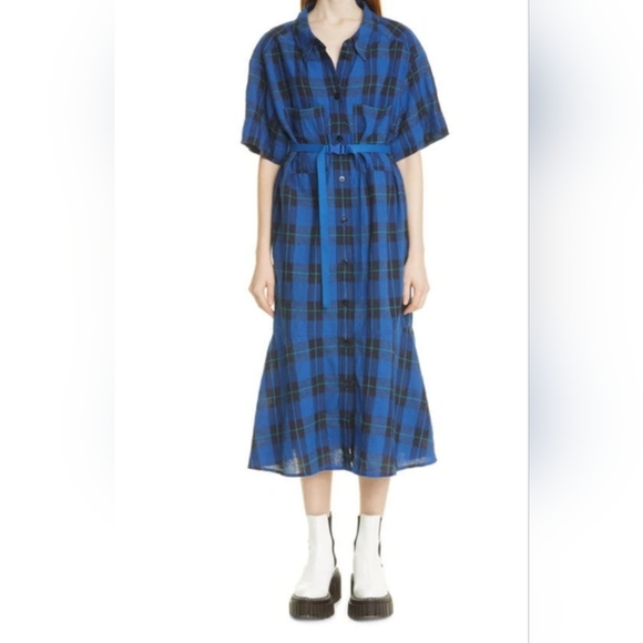 Stella McCartney Dresses & Skirts - Stella McCartney Plaid Cotton Blend Shirtdress In Blue Size 34 NWT MSRP $1550